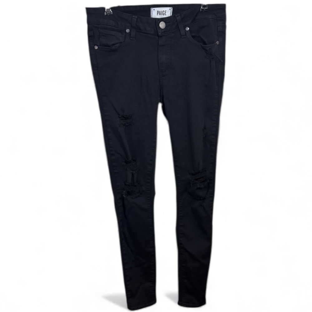 Paige Denim Verdugo Ultra Skinny Black‎ Distressed 27